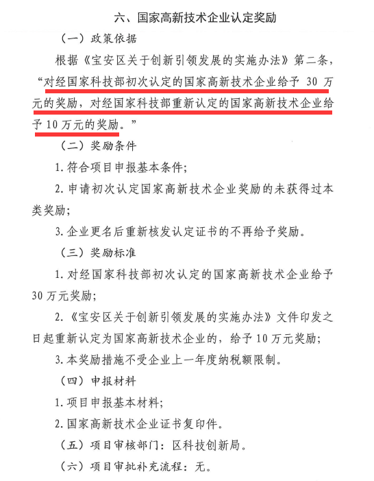 一文盡知寶安區(qū)國家高新技術企業(yè)認定補貼獎勵條件、標準、材料