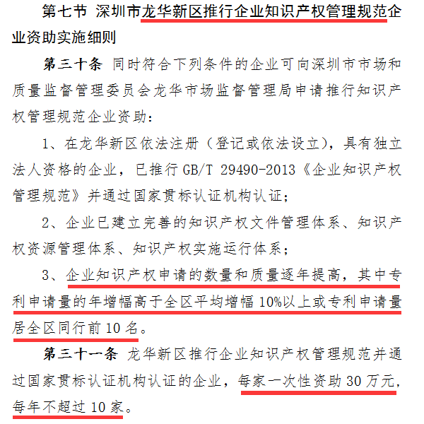 龍華區(qū)企業(yè)注意了！去年通過(guò)知識(shí)產(chǎn)權(quán)貫標(biāo)的可以申領(lǐng)補(bǔ)貼了！
